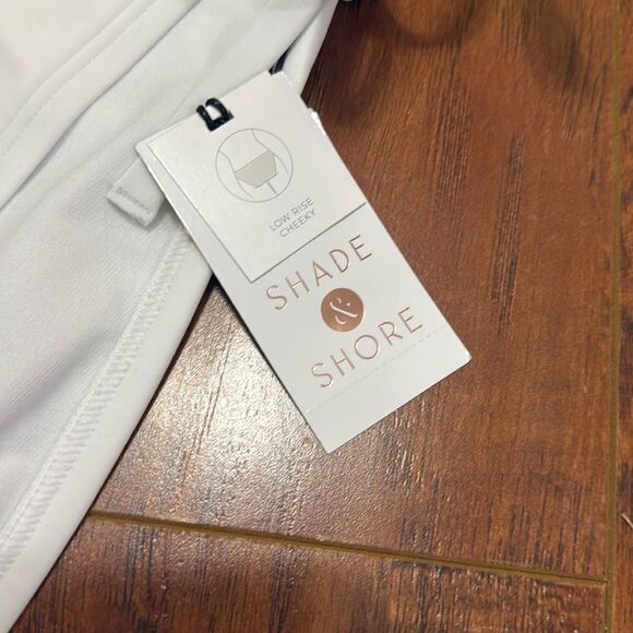 *NWT Shade & Shore XL (16) White Low Rise Cheeky Ring Side Tie Bikini Bottom - Picture 6 of 8